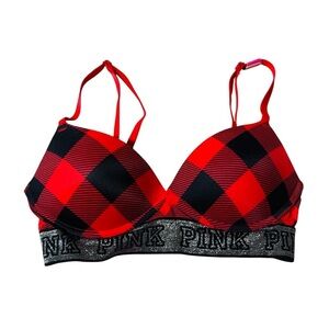 Pink Victoria’s Secret 32 B Plaid Bra